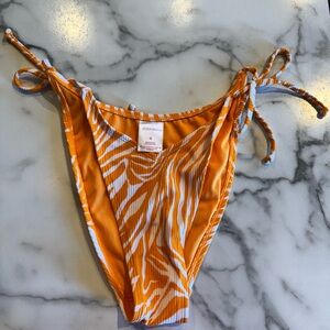 Xhilaration Vibrant Orange and White Bikini Bottom